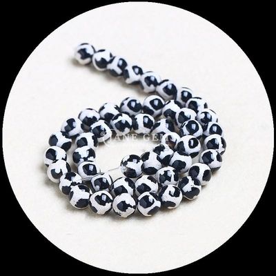 DIY κοσμήματα κατασκευής βασικών πολυχρωματιστών μαργαριταριών Αγάτης Τρίο Μάτια Dzi χαλαρές ίνες μαργαριταριών με γυαλισμένη τεχνική